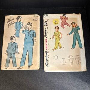 Lot‎ of 2 Vintage Pajamas Sewing Patterns Advance Simplicity